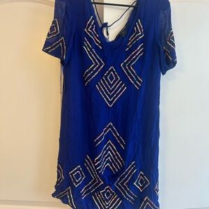 French Connection Royal Blue Dress with Sequin Detail